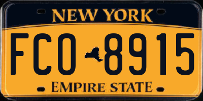 NY license plate FCO8915