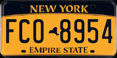 NY license plate FCO8954