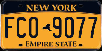 NY license plate FCO9077