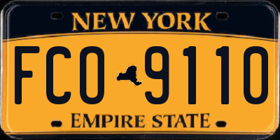 NY license plate FCO9110