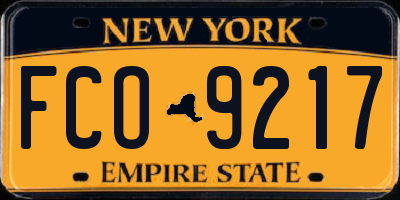 NY license plate FCO9217
