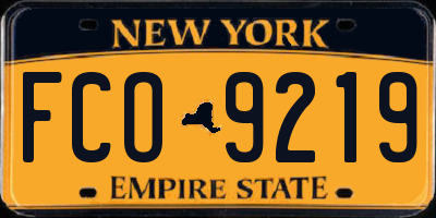 NY license plate FCO9219