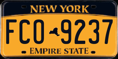 NY license plate FCO9237