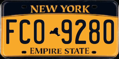 NY license plate FCO9280