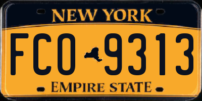 NY license plate FCO9313