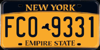 NY license plate FCO9331