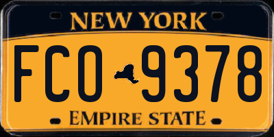 NY license plate FCO9378