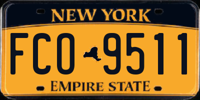 NY license plate FCO9511