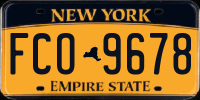 NY license plate FCO9678