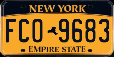 NY license plate FCO9683