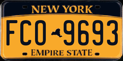 NY license plate FCO9693