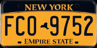 NY license plate FCO9752