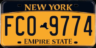 NY license plate FCO9774