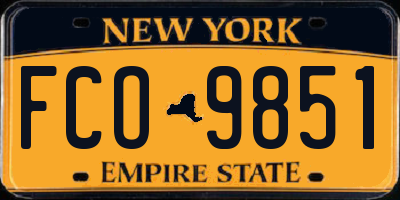 NY license plate FCO9851