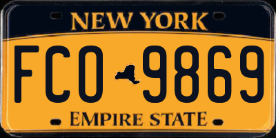 NY license plate FCO9869