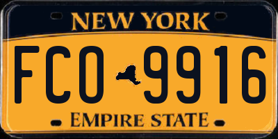 NY license plate FCO9916