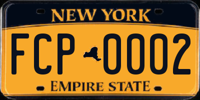 NY license plate FCP0002