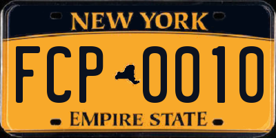 NY license plate FCP0010