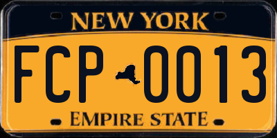 NY license plate FCP0013