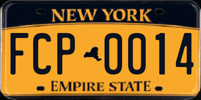 NY license plate FCP0014