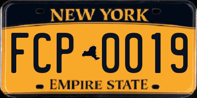NY license plate FCP0019