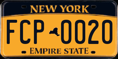 NY license plate FCP0020