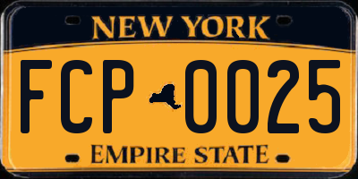 NY license plate FCP0025
