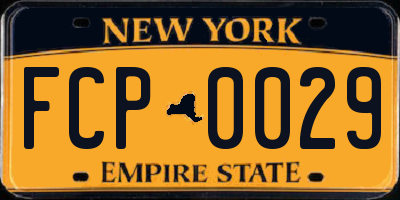 NY license plate FCP0029