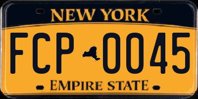 NY license plate FCP0045