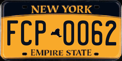 NY license plate FCP0062