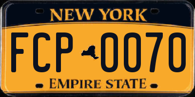 NY license plate FCP0070