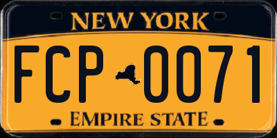 NY license plate FCP0071