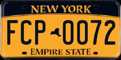 NY license plate FCP0072