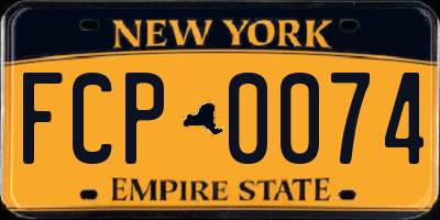 NY license plate FCP0074