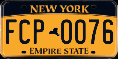 NY license plate FCP0076