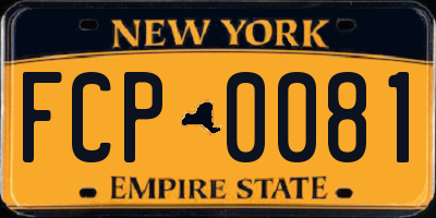 NY license plate FCP0081