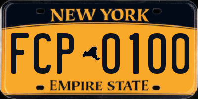 NY license plate FCP0100