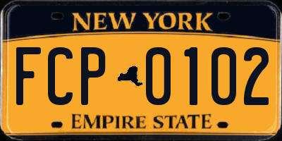 NY license plate FCP0102