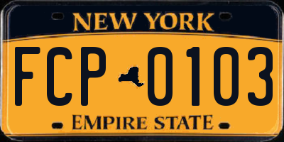 NY license plate FCP0103