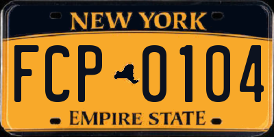 NY license plate FCP0104