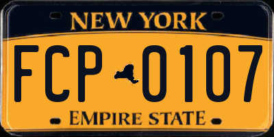 NY license plate FCP0107