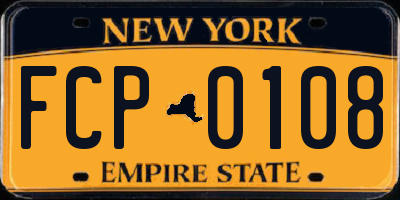 NY license plate FCP0108