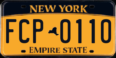NY license plate FCP0110