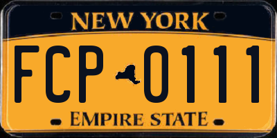 NY license plate FCP0111