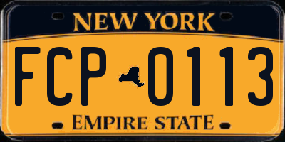 NY license plate FCP0113