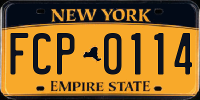 NY license plate FCP0114