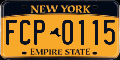 NY license plate FCP0115