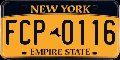 NY license plate FCP0116