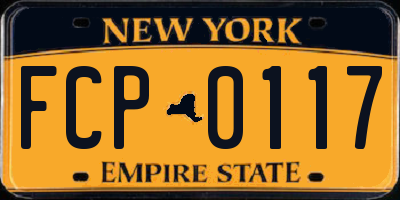 NY license plate FCP0117