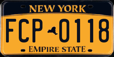 NY license plate FCP0118